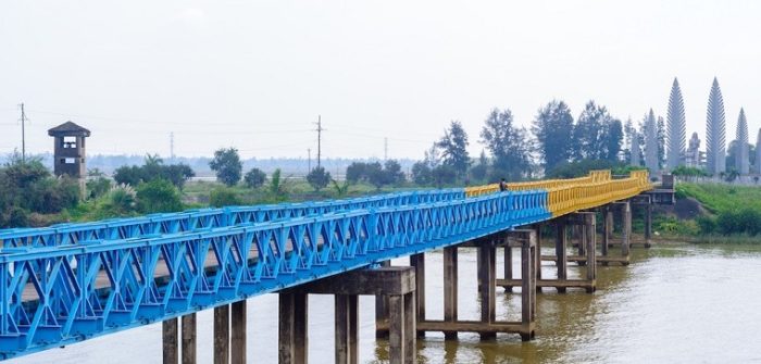 long blue bridge
