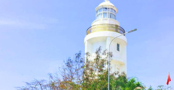 a white lighthouse