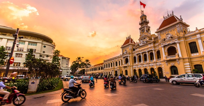 A busy street in District 1 Ho Chi Minh City