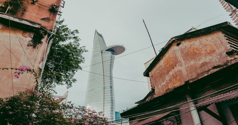 a towering building in Saigon 