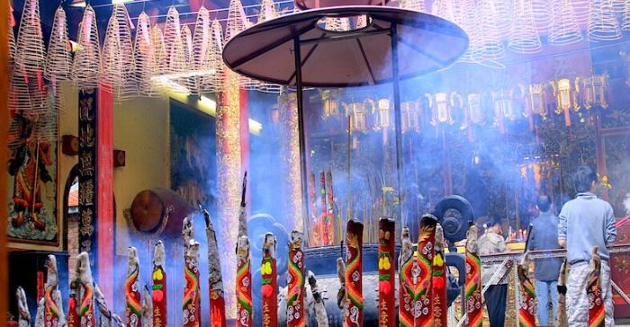 incense burned at a temple 