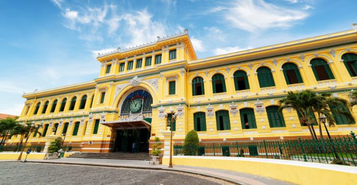 the exterior of a post office