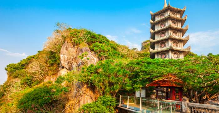 a temple located on the mountainside