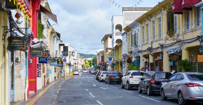 an ancient street in Phuket 